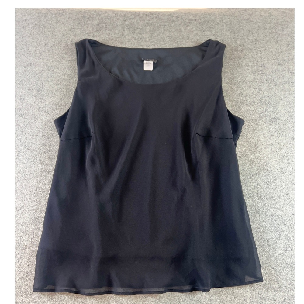MSK‎ Women Black Sleeveless Chiffon Layered Scoop Neck Blouse Top Plus Size 3X